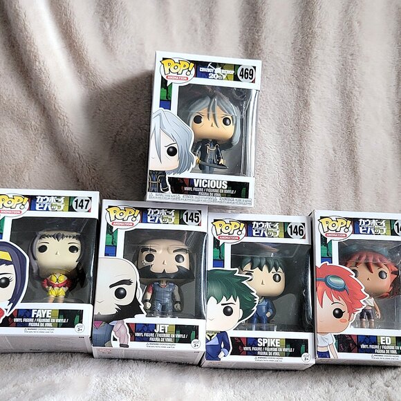Funko POP! Cowboy Bebop Spike Faye Ed Jet 145 146 147 148 Vaulted + Bonus MIB - Picture 1 of 16